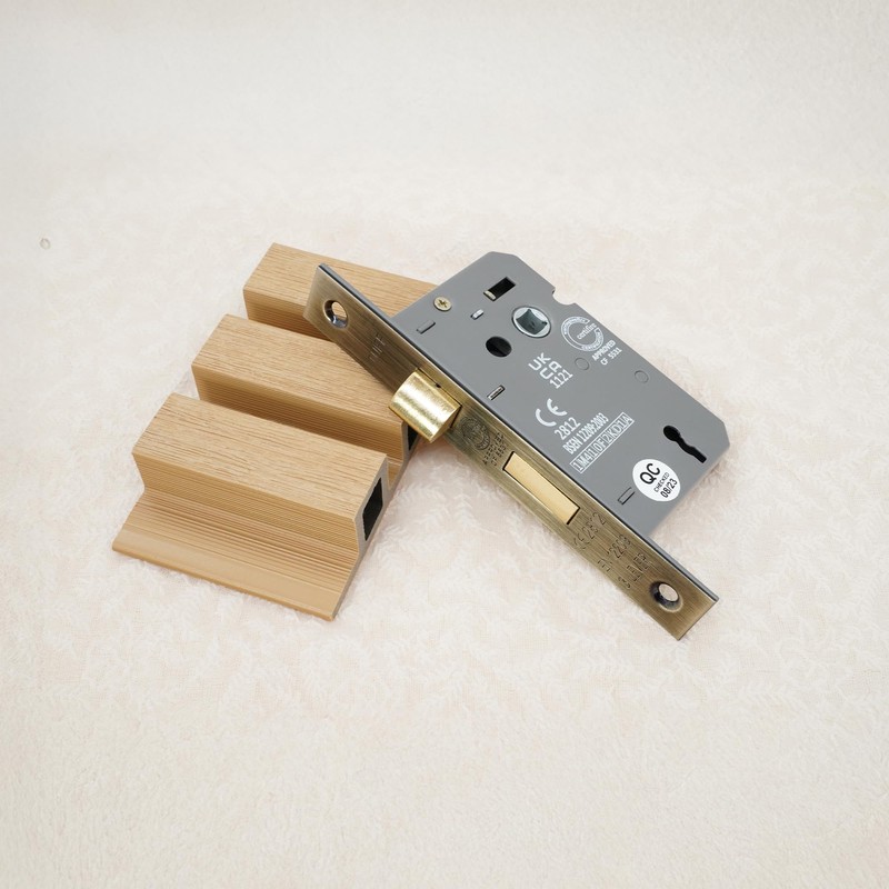 Infinity Decor CE Approved 2.5” Antique Brass 3 Lever Mortice