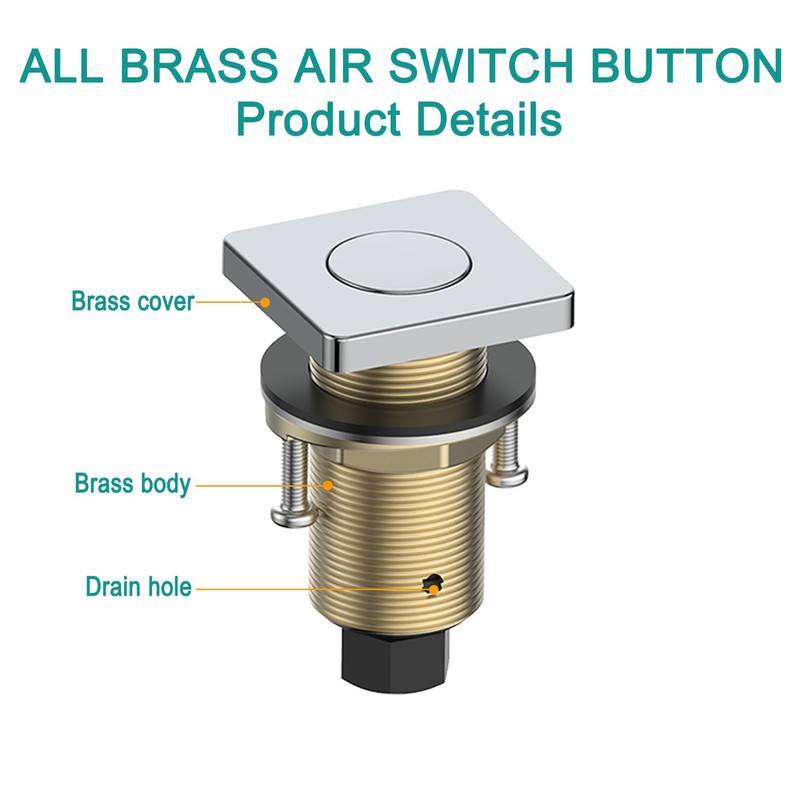 KANARY Square Garbage Disposal Air Switch Kit, Sink Top Air