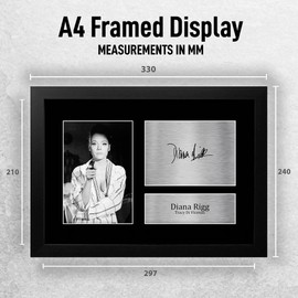 HWC Trading FR A4 Diana Rigg James Bond On Her Majesty's Secret Service Gifts Printed Signed Autograph Picture for Movie Memorabilia Fans - A4 Framed