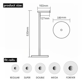 Toilet Paper Holder Stand with Weighted Natural Marble Base, Bathroom Free Standing Toilet Paper Roll Holder with Reserve, Standing Toilet Tissue Holder with Storage (Brushed Nickel, with Storage)