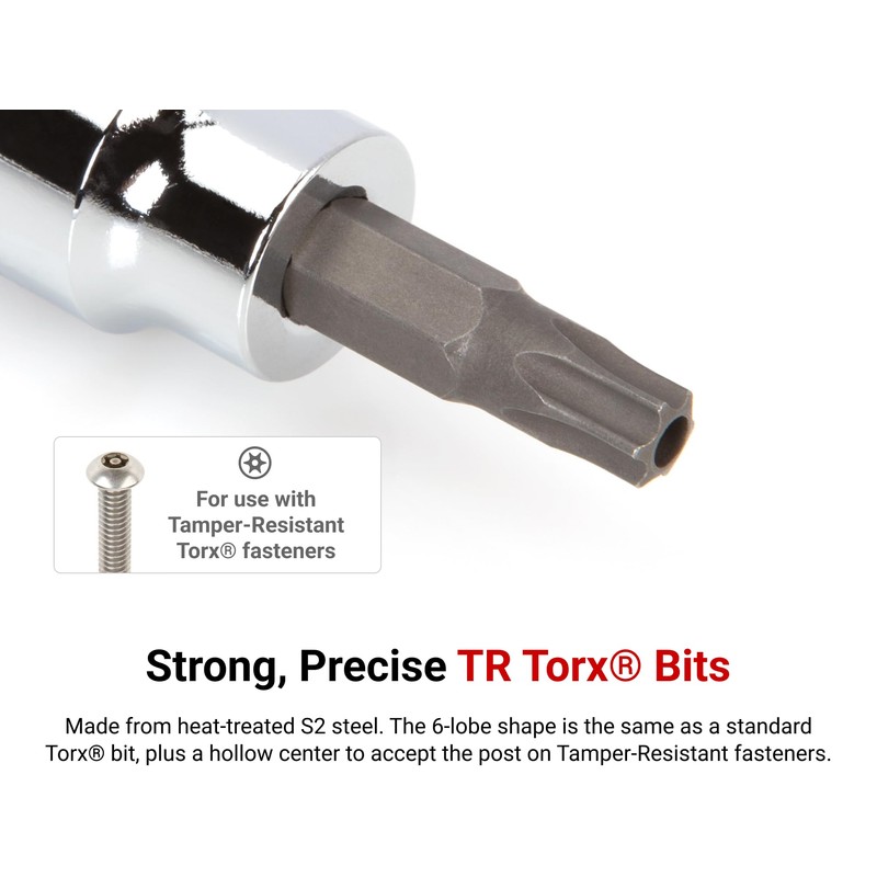 TEKTON 3/8 Inch Drive x TR30 Tamper-Resistant Torx Bit Socket