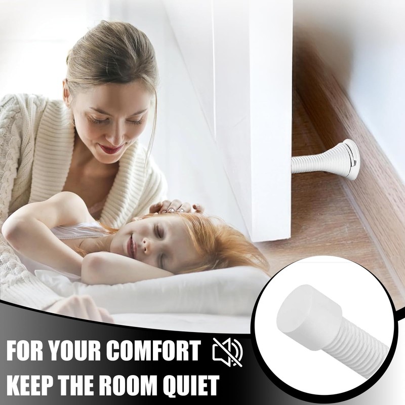Spring Door Stopper, 12 Pcs Wall Mounted Spring Doorstop, Door