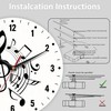 SPUNKER Wall Clocks,Music Notes Wall Clocks for Living Room Decor,Black