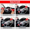 Afurkuot Car Steering Wheel Lock Car Lock Adjustable Length Safety