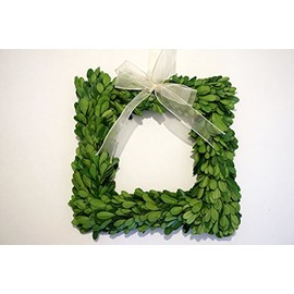 Preserved Boxwood Square Wreath 8 in. by Tradingsmith