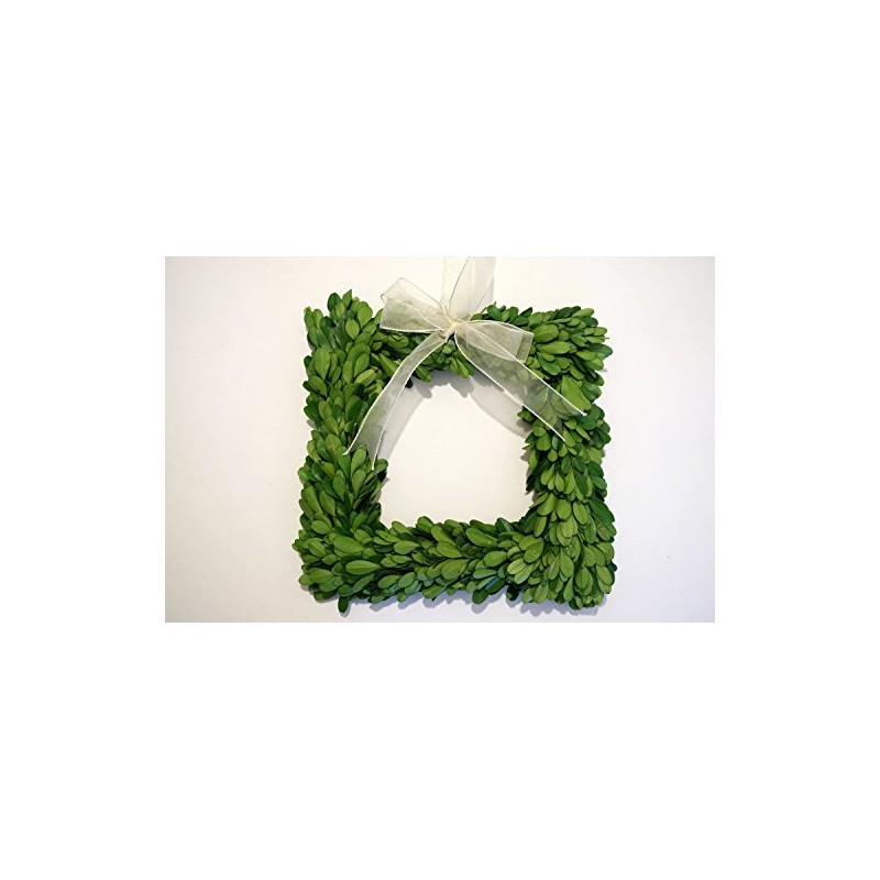 Preserved Boxwood Square Wreath 8 in. by Tradingsmith