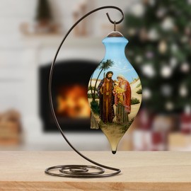 Ne’Qwa Art 7241118 Glory to The Newborn King Daniel Rodgers Hand-Painted Blown Glass Ornament