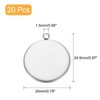 sourcing map Round Pendant Blank Tray, 20Pcs 20mm - Stainless