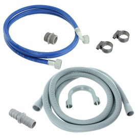 FindASpare Universal Fill Water Pipe and Drain Hose Extension Kit for Beko Hotpoint And Many More Washing Machines (2.5m Length 19 & 22mm Fitting)