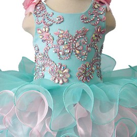 Jenniferwu G070A Infant Toddler Baby Newborn Little Girl's Pageant Party Birthday Dress Mint Size 18-24M