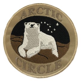 Arctic Circle Polar Bear 3.5" Embroidered Patch DIY Iron-on or Sew-on Decorative Vacation Travel Souvenir Applique Explore Wander Nature Wildlife Series Wolves Wildlife Hike Trek Camping National Park