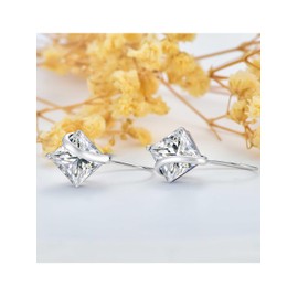 925 Sterling Silver April Birthstone Earrings for Women,Crystal Dangle Drop Earrings, Apr Birthday Jewelry for Women Girls