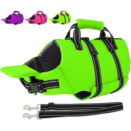 Fragralley Dog Life Jacket with Self-Locking Zipper, High-Buoyancy Ripstop Dog Swimming Vest, Floating Vest with Rescue Handle for Swimming and Boating, PFD Available for Small, Medium, and Large Dogs