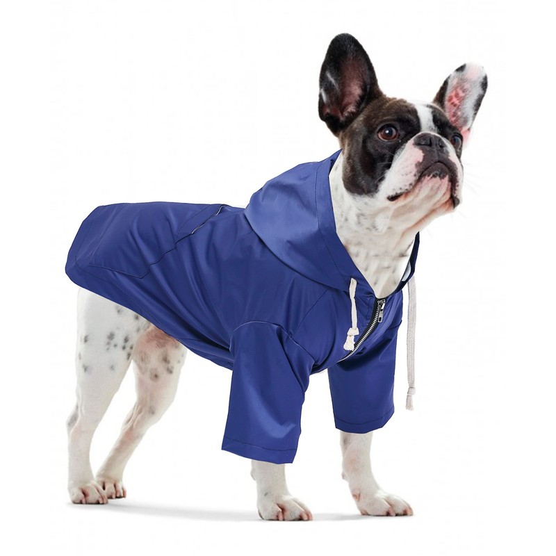 Stylish Premium Yellow Zip Up Dog Raincoat - Reflective Buttons,