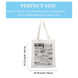 GJTIM Paris Tote Bag French Theme Travel Bag for European Vacation (Paris Tote CA)