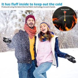 BENNALD Gloves Cycling Gloves Winter Touchscreen Gloves Warm Ski Gloves Waterproof Windproof Running Gloves for Bicycle Sports Work Hiking Riding Mountaineering L