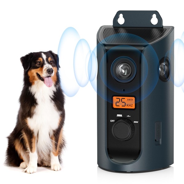 Anti Barking Device,50FT Bark Guard,Solar ChargingUltrasonic Dog Barking Deterrent Device,3