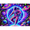 BlissYard Blacklight Tapestry Astronaut Black Light Hanging Backdrop Glow in
