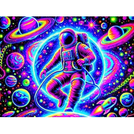 BlissYard Blacklight Tapestry Astronaut Black Light Hanging Backdrop Glow in The Dark Poster Space UV Tapestry for Bedroom Wall Decoration Living Room Artwork Home Room Party Backdrop Decor 78x59Inch