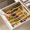 BAMBUROBA Bamboo Kitchen Drawer Organizer,Expandable Silverware Organizer,2 Pack Utensil Holder