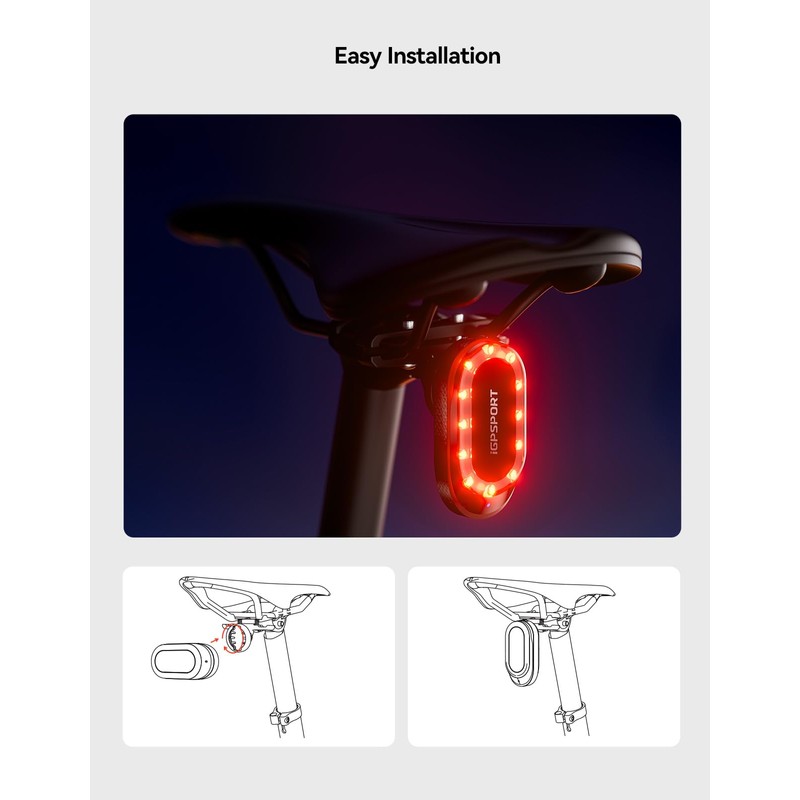 iGPSPORT SRmini Radar Bike Rear Light