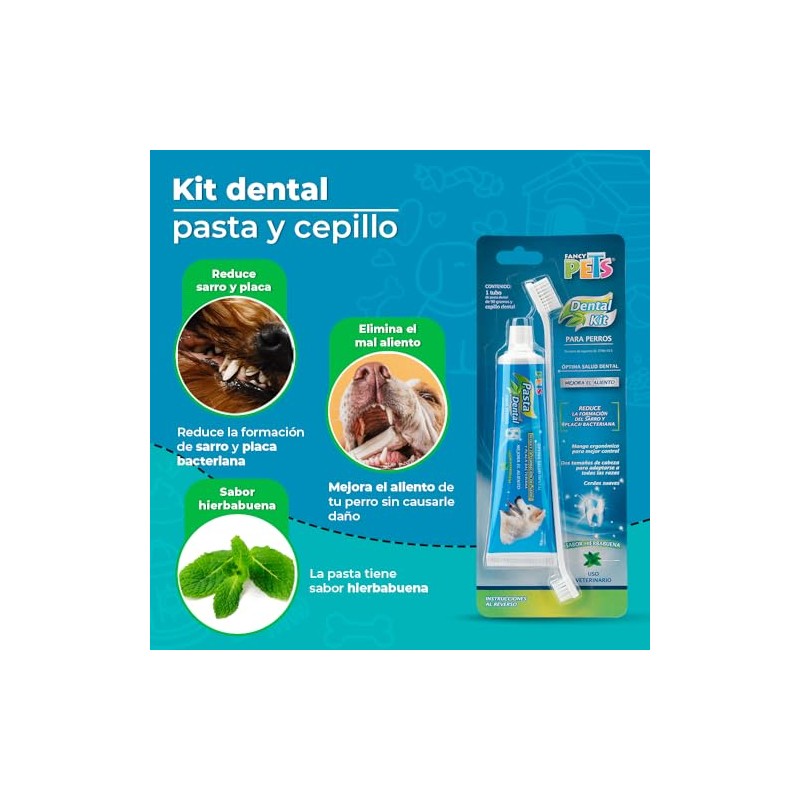 Fancy Pets Kit Dental con Pasta y Cepillo para Perro,