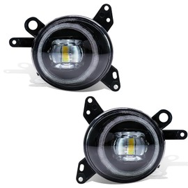 AFOGGEST Angel Eye Fog Light For Mitsubishi Lancer 2008-2014 Front Bumper White LED Lamps with Red Ring 1 Pair