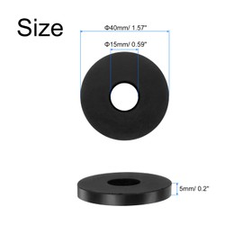 QUARKZMAN Rubber Spacers 40mm OD x 15mm ID x 5mm Height Round Anti Vibration Spacers Rubber Bushing Grommets Thick Rubber Washers Pack of 8