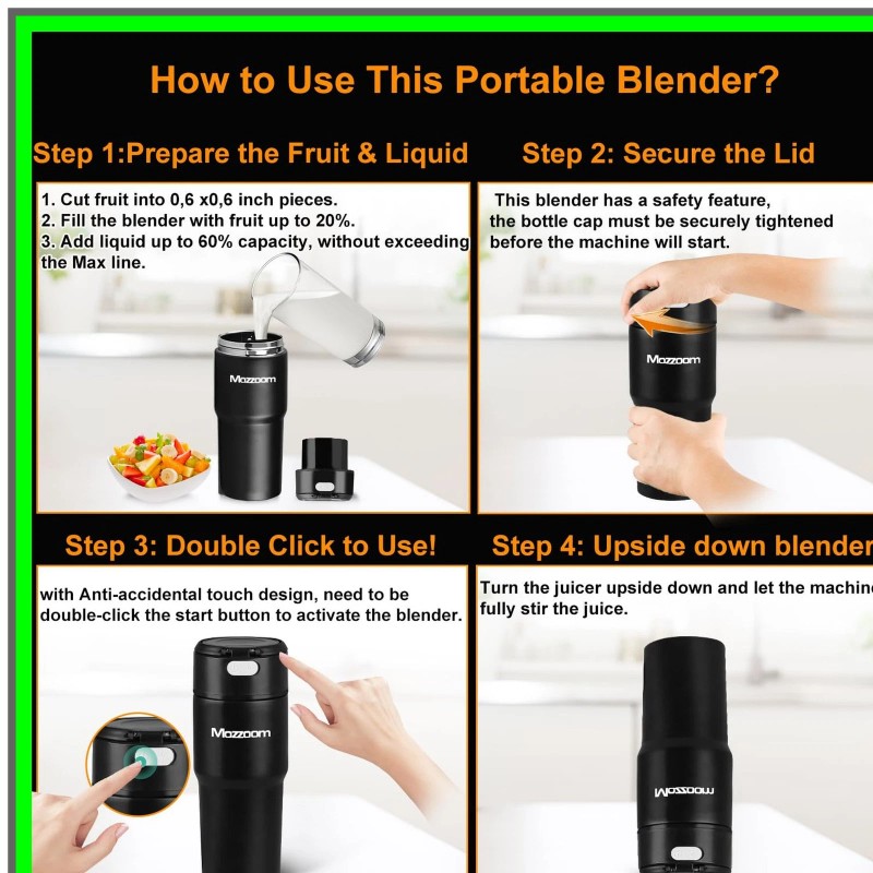 MODAIS TravelBlend Pro: Compact USB Smoothie and Shake Maker
