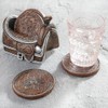 BLACK FOREST DECOR Tooled Leather Saddle Coaster Set with Holder