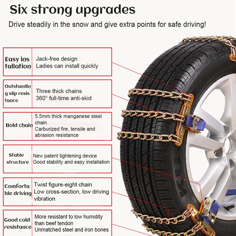 Snow Chains Car Anti Slip Tire Chains Anti Skid Tire