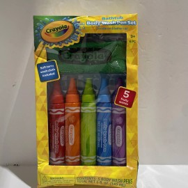 Crayola Bathtub Body Wash / Paint Pen Set - 5 Fruity Scents & Sponge - NEW!