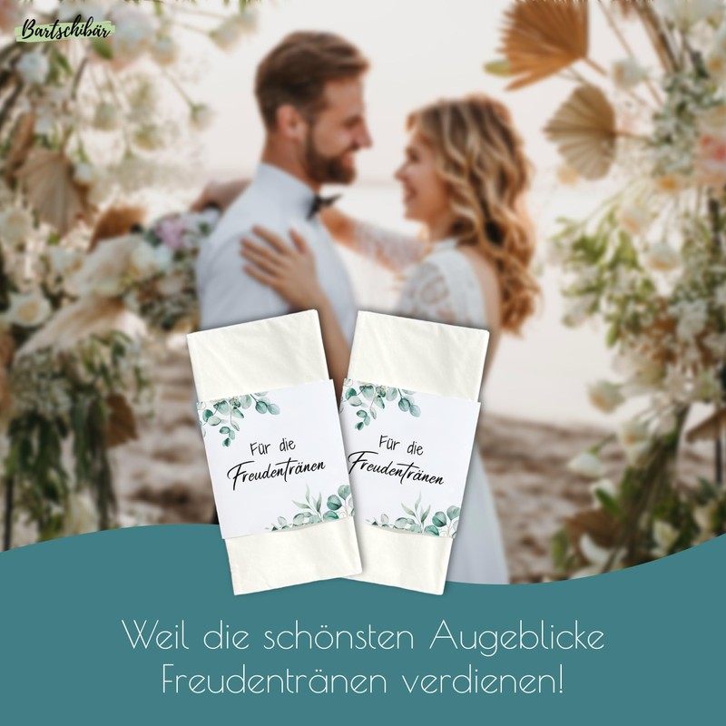 50 Tears of Joy Banderoles for Handkerchiefs as Table Decoration
