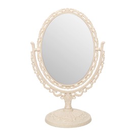 LONGSHENG - SINCE 2001 - Vintage Makeup Mirror with Stand for Tabletop, Vanity Mirror Room Decor,360°Foldable Mirror for Desk of Bathroom,Bedroom,Table Counter Cosmetic Mirror-Oval