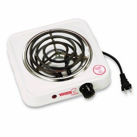 Timco PE-01 Parrilla Eléctrica de 1 Quemador, color blanco