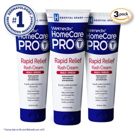 Welmedix Rapid Relief Diaper Rash Cream with Zinc Oxide, Hospital Grade Barrier Cream for Adults, and Babies with Fragile or Sensitive Skin (4oz Tube, Pack of 3)