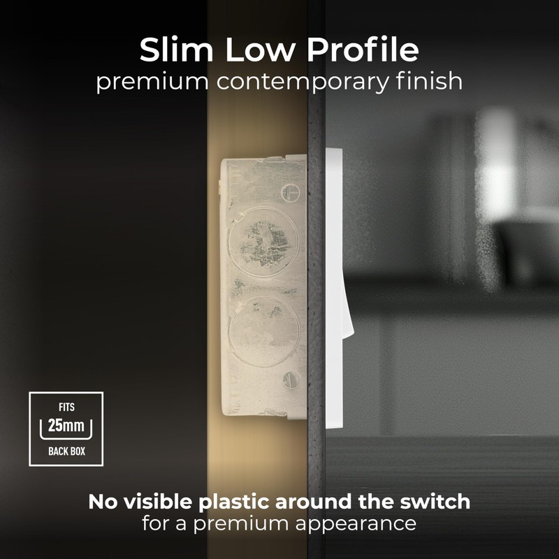 BG Electrical Single Wall Switch with LED Power Indicator, Double