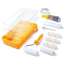 VOOMEY Paint Roller 4 inch with Small Foam Roller Paint,13-Piece Mini Paint Roller Kit, 4" Microfiber Paint Rollers, Roller Paint Brush, Paint Tray with Liners, Perfect for DIY & House Painting