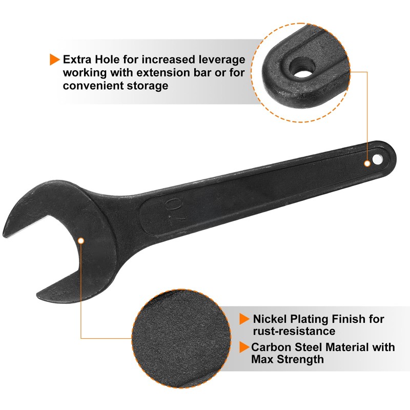 HARFINGTON Single Open Ended Spanner Wrench, 70mm, Thicken Carbon Steel