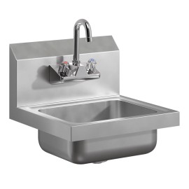 AmGood Stainless Steel Hand Sink 15 in. x 15 in. with Faucet