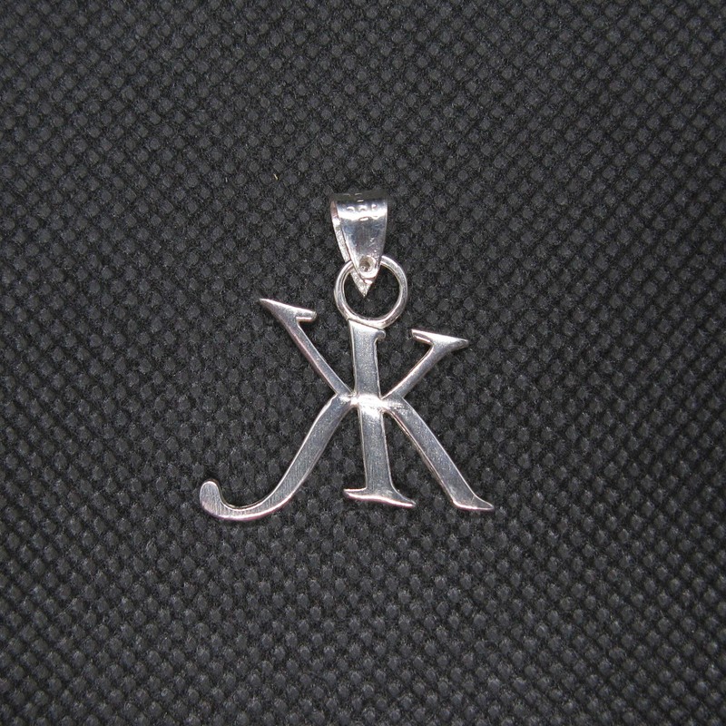 R001430 Solid Sterling Silver Pendant Charm Letter 'Cyrillic' Solid Genuine