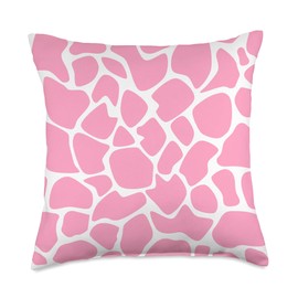 African Wild Animals Prints By Ben Strawberry Giraffe Pattern Pink Animal Teen Girls Women Throw Pillow, 18x18, Multicolor