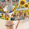 Sunflower Bracelet for Women, Flower Charm Stretchy Adjustable Beaded Bracelets