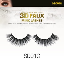 Laflare Silk Lashes 3D FAUX MINK Eyelashes, Light, Reusable, Handmade, Natural Looking, Professional Easy to Apply Eyelashes in a Knitted Style1-3 PACKS BUNDLE SPECIAL (3, SD01C)
