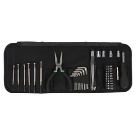 MULTICOMP PRO Cloth Bag Household Tool Set, Imperial Sizes, Pliers, Socket, Screwdriver, Hex Keys, Bits, Tweezers