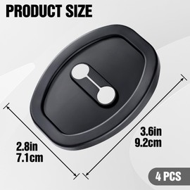 YALOJE 4pcs Car Door Latch Protective Cover, Silicone Car Door Lock Guard Cover Strike Protector, Universal Sound Dampening Pad Automotive Interior Exterior Accessories - Black