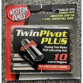 Western Family Twin Pivot PLUS Blades Razor Cartridges Trac II & Atra 10 Count