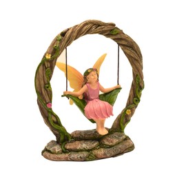 Treasure Gurus Mini Fairy Girl Swing Stone Arch Miniature Figurine Garden Dollhouse Decor Accessory