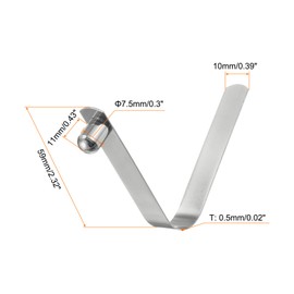 sourcing map 8pcs Single Button Kayak Paddle Snap Spring Clip 7.5x11x59mm 65Mn Spring Steel V-Shaped Solid Lift Telescopic Locking Tube Pole Clips for Tent Umbrella Camping