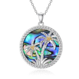 YAFEINI Palm Tree Necklace Coconut Tree Jewellery Sterling Silver Summer Beach Theme Gifts For Women Girl
